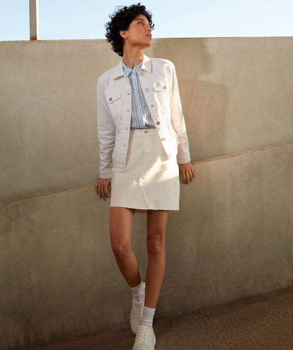 Jupe femme en denim aspect usé vue6 - GEMO(FEMME PAP) - GEMO
