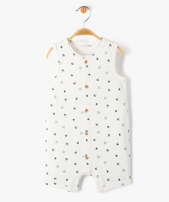 Combishort bébé garçon à motifs palmiers - LuluCastagnette vue1 - LULUCASTAGNETTE - GEMO