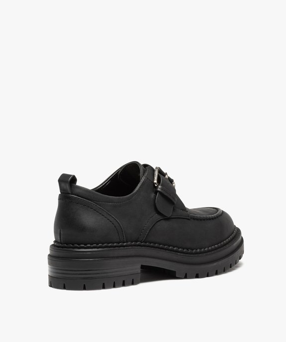 Derbies femme unis à bride à boucle et semelle crantée vue5 - GEMO (CASUAL) - GEMO