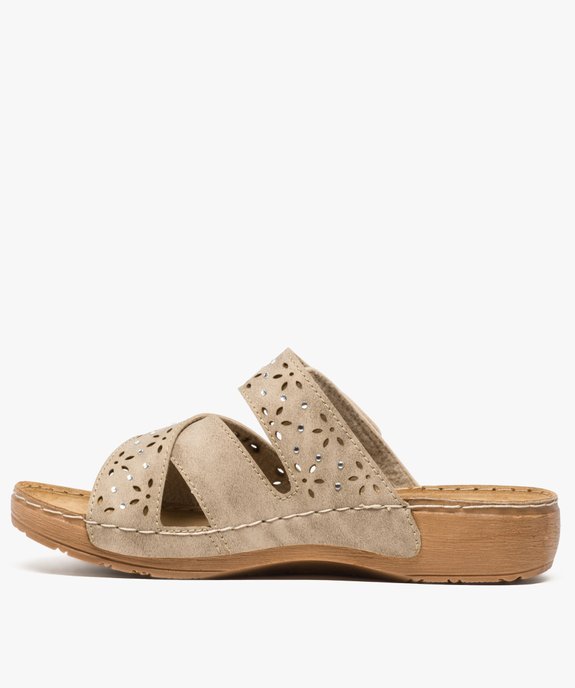 Sandales femme confort avec brides ornées de strass vue3 - GEMO (CONFORT) - GEMO