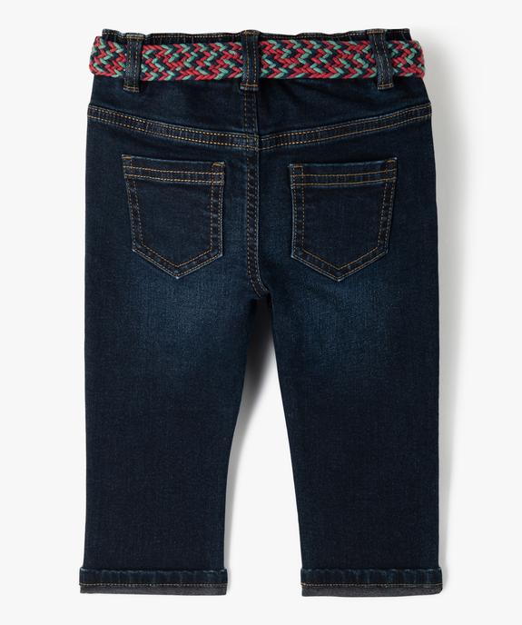 Jean avec ceinture tressée bébé garçon vue3 - GEMO 4G BEBE - GEMO