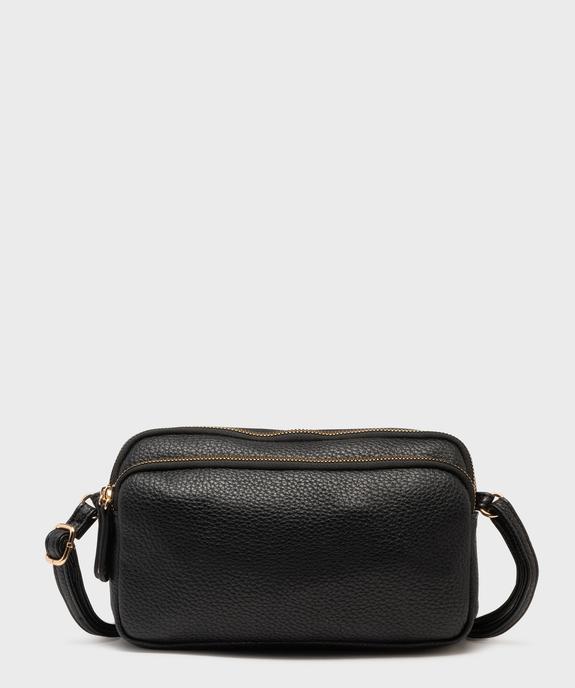 Sac à bandoulière 3 compartiments zippés en matière grainée femme vue4 - GEMO (ACCESS) - GEMO