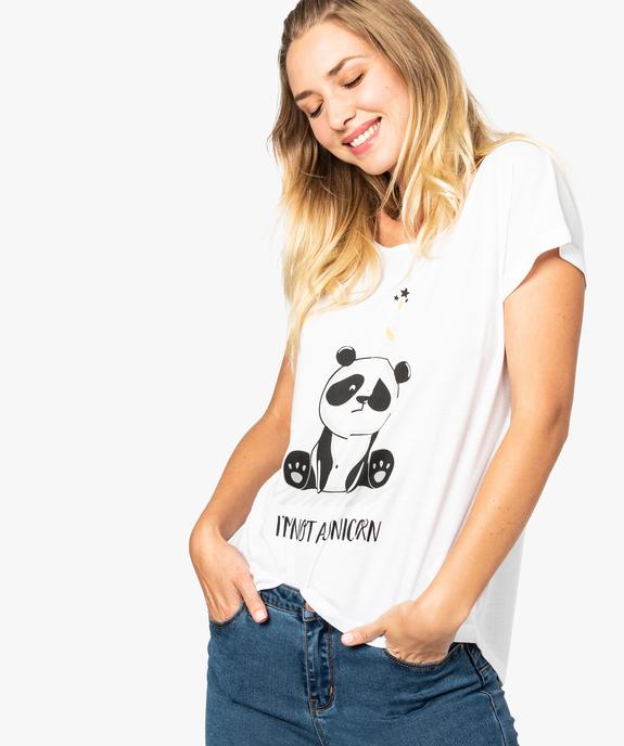 Tee-shirt femme loose imprimé  vue1 - GEMO(FEMME PAP) - GEMO