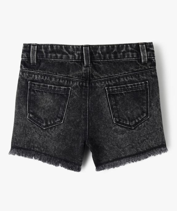 Short en jean délavé à franges fille vue3 - GEMO 4G FILLE - GEMO