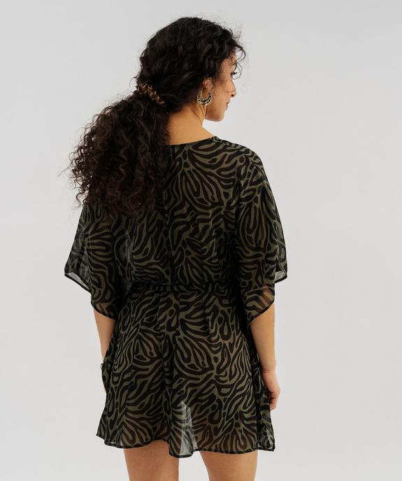 Robe de plage en voile à motifs femme vue3 - GEMO 4G FEMME - GEMO