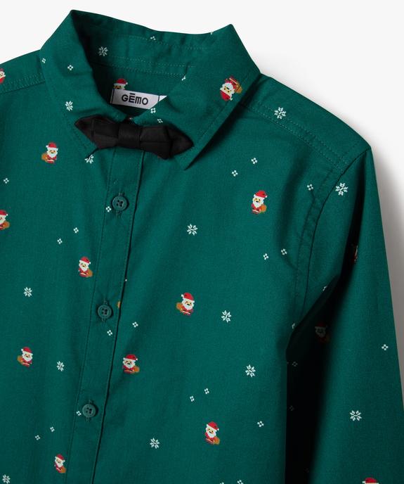Chemise de Noël manches longues avec nœud papillon vue2 - GEMO (ENFANT) - GEMO