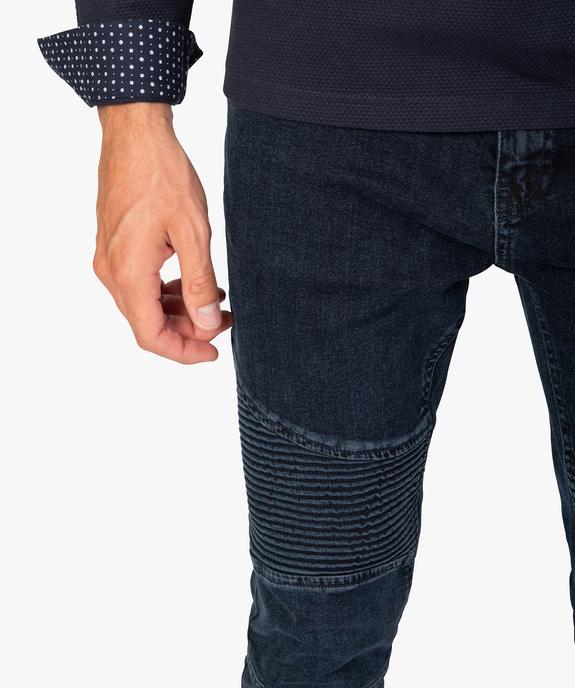 Jean homme coupe slim avec empiècements surpiqués sur les cuisses vue2 - GEMO (HOMME) - GEMO