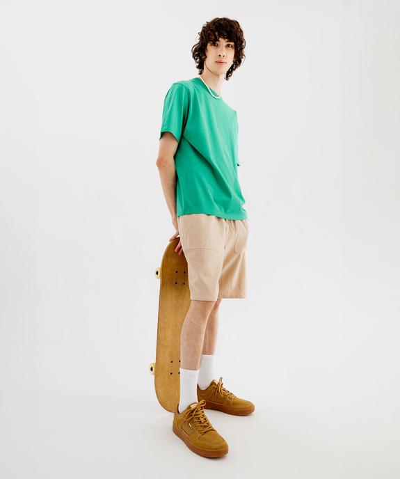 Tee-shirt à manches courtes uni homme vue6 - GEMO 4G HOMME - GEMO