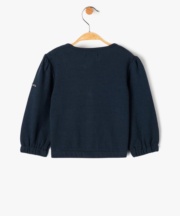 Sweat bébé fille pressionné en maille fantaisie vue4 - LULUCASTAGNETTE - GEMO