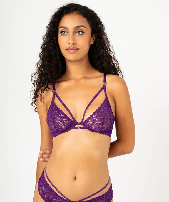 Soutien-gorge corbeille en dentelle avec liens femme vue1 - GEMO(HOMWR FEM) - GEMO
