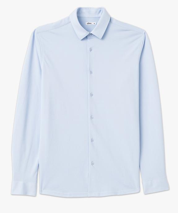 Chemise manches longues en maille piquée souple homme vue4 - GEMO (HOMME) - GEMO
