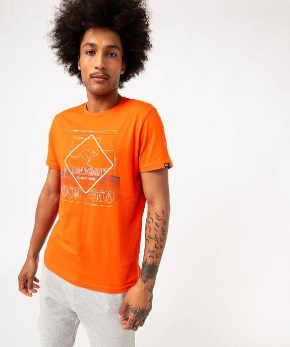 Tee-shirt manches courtes en coton imprimé homme - Roadsign vue1 - ROADSIGN D - GEMO