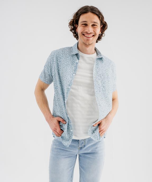 Chemise à manches courtes à motifs fleuris coupe regular homme vue2 - GEMO 4G HOMME - GEMO