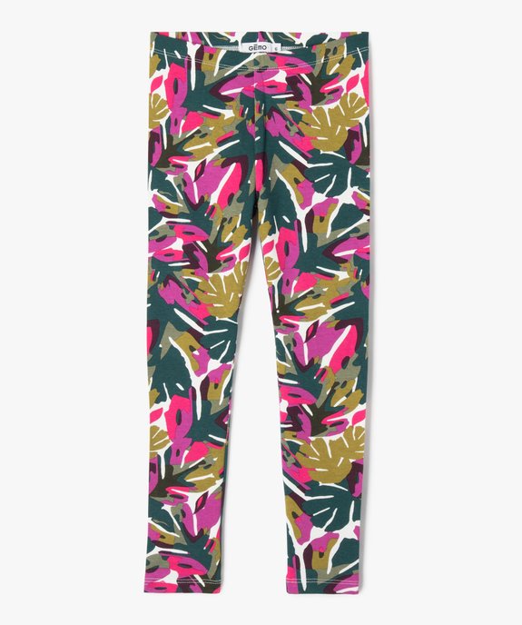 Leggings imprimé en coton extensible fille vue1 - GEMO 4G FILLE - GEMO