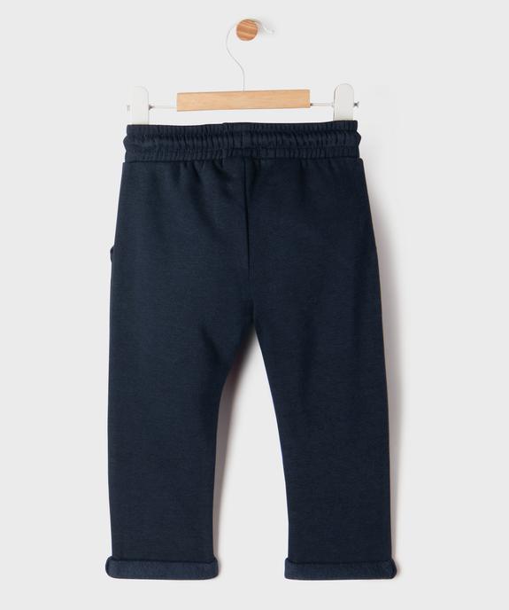 Pantalon en maille avec taille élastique et revers bébé fille vue3 - GEMO 4G BEBE - GEMO