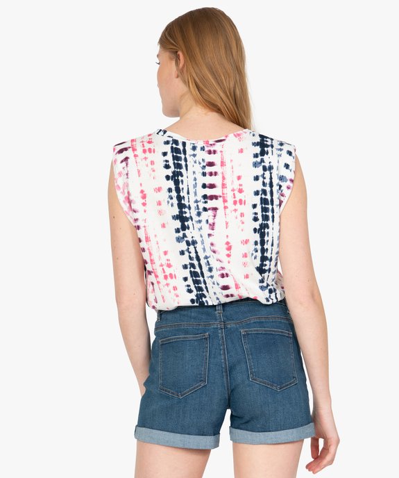 Tee-shirt femme à épaulettes imprimé tâches de peinture vue3 - GEMO(FEMME PAP) - GEMO