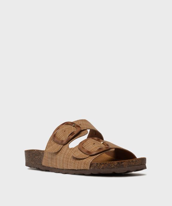 Mules semelle intérieure cuir anatomique et dessus texturé femme vue2 - VALENTINA BALDA - GEMO