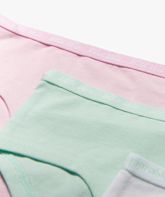 Shorties en coton biologique fille (lot de 3) vue2 - GEMO 4G FILLE - GEMO