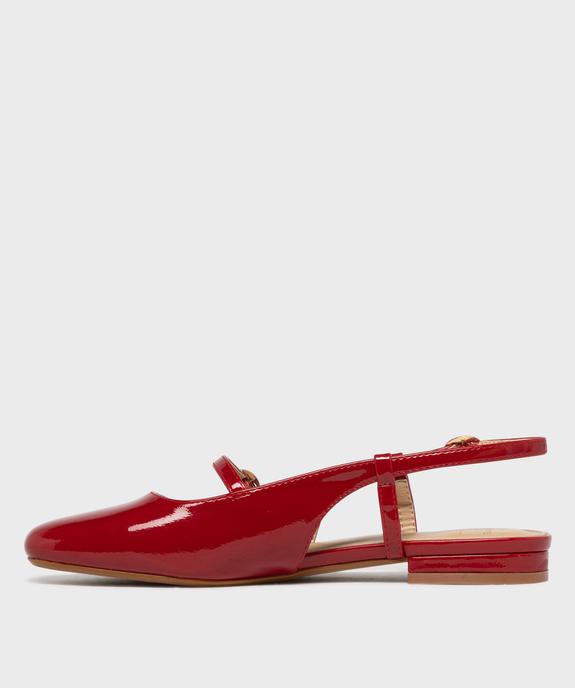 Ballerines vernies slingback à bout carré et brides femme - Follow Me vue3 - FOLLOW ME - GEMO