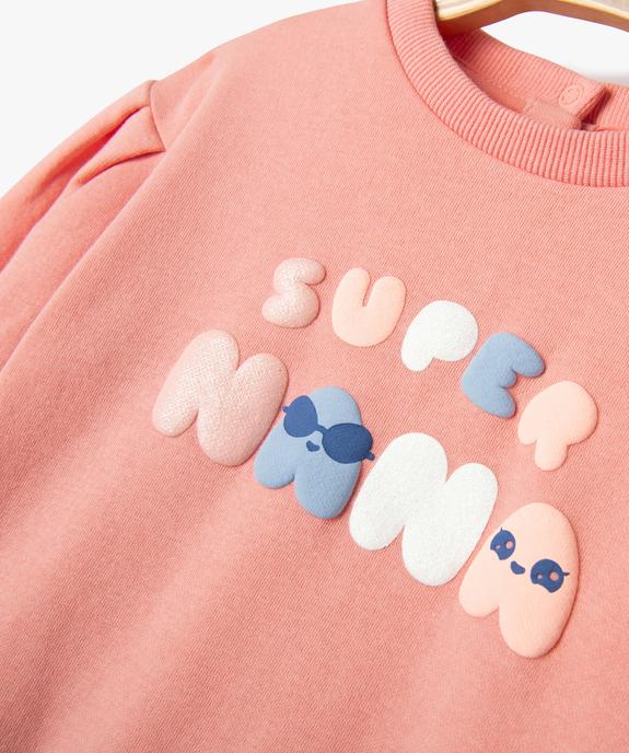 Sweat à manches bouffantes avec motifs colorés bébé fille vue2 - GEMO 4G BEBE - GEMO