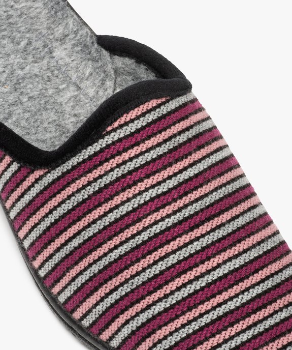 Chaussons femme mules confort dessus tissé vue6 - GEMO 4G FEMME - GEMO