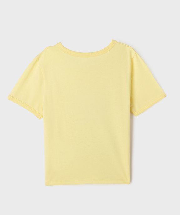 Tee-shirt manches courtes à motif vintage fille vue3 - GEMO 4G FILLE - GEMO