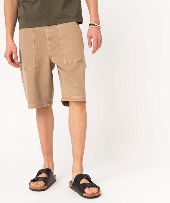 Bermuda homme style charpentier à grandes poches plaquées vue1 - GEMO (HOMME) - GEMO