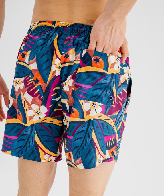 Short de bain à motifs exotiques avec taille élastique homme vue4 - GEMO 4G HOMME - GEMO