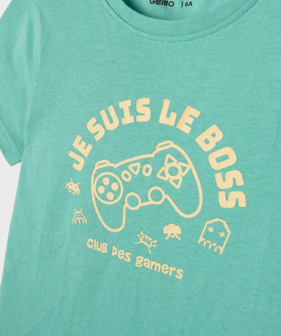 Pyjashort en jersey de coton imprimé garçon vue2 - GEMO (ENFANT) - GEMO