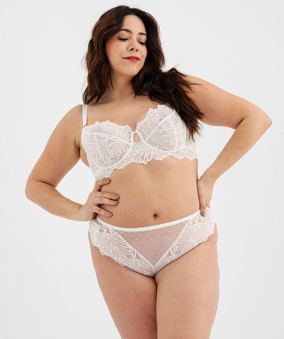 Soutien-gorge emboitant en dentelle femme grande taille vue8 - GEMO(HOMWR FEM) - GEMO