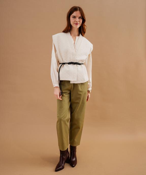 Veste kimono courte sans manches en jacquard femme vue6 - GEMO(FEMME PAP) - GEMO