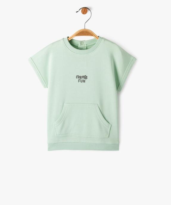 Sweat à manches courtes avec inscription bébé garçon vue1 - GEMO 4G BEBE - GEMO