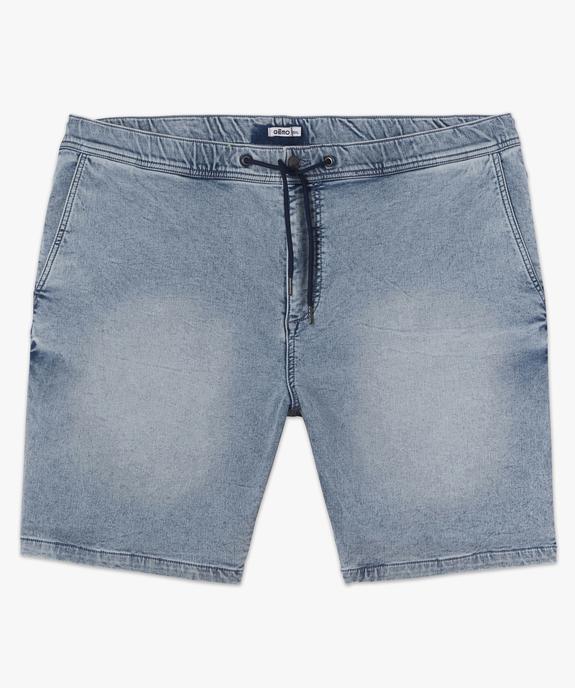 Bermuda homme grande taille en jean stretch délavé vue4 - GEMO (G TAILLE) - GEMO