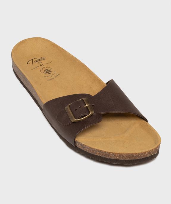 Mules ouvertes dessus cuir avec boucle métallique homme  Tanéo vue5 - TANEO GEMO FOR GOOD - GEMO