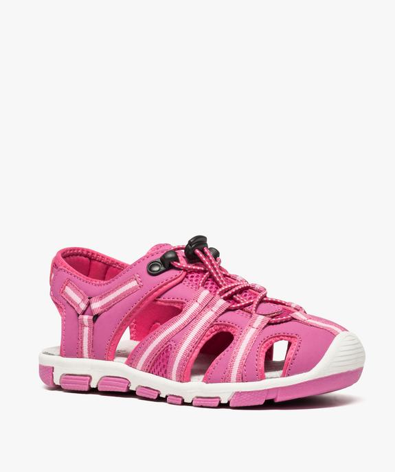 Sandales fille de randonnée multimatières à lacets élastiques vue2 - GEMO (ENFANT) - GEMO