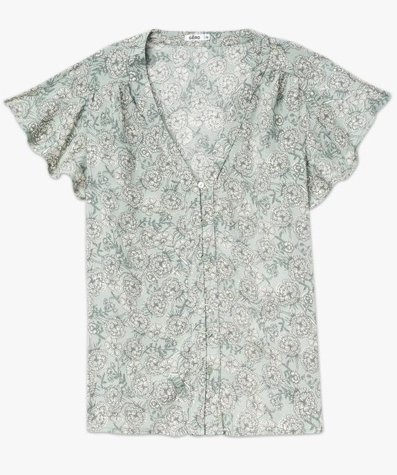 Blouse manches courtes imprimée à boutons femme vue7 - GEMO(FEMME PAP) - GEMO