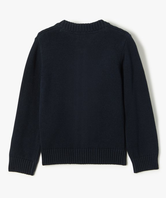 Gilet garçon en maille fantaisie à col rond vue3 - GEMO (ENFANT) - GEMO