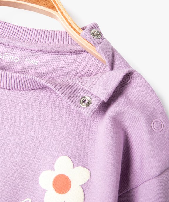 Sweat bébé fille avec empiècement tunique vue2 - GEMO(BEBE DEBT) - GEMO