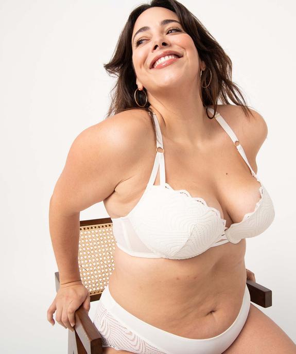 Soutien-gorge femme grande taille à bonnets moussés emboitants et dos fantaisie vue1 - GEMO(HOMWR FEM) - GEMO