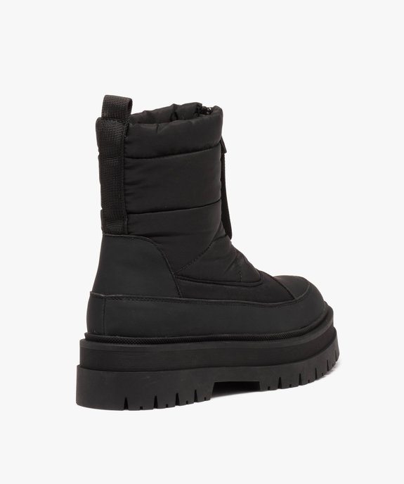 Boots en toile matelassée avec semelle plateforme femme vue4 - GEMO (CASUAL) - GEMO