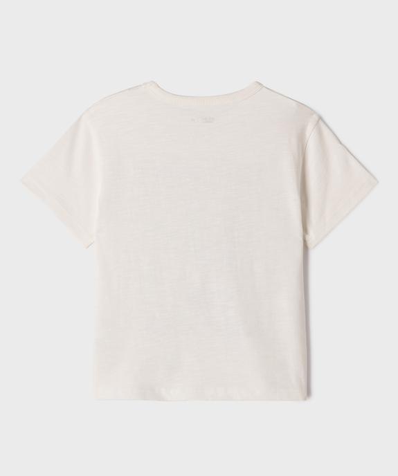 Tee-shirt manches courtes en jersey de coton avec col côtelé garçon vue4 - GEMO 4G GARCON - GEMO