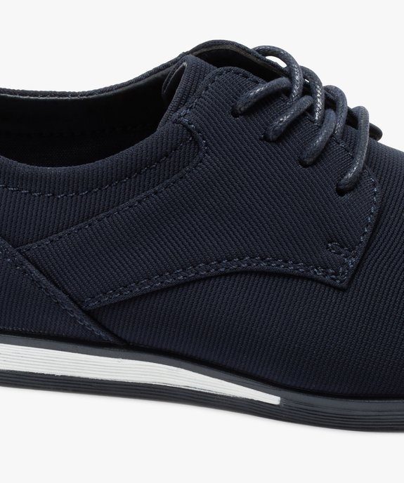 Derbies garçon unis en toile fermeture lacets vue6 - GEMO (ENFANT) - GEMO