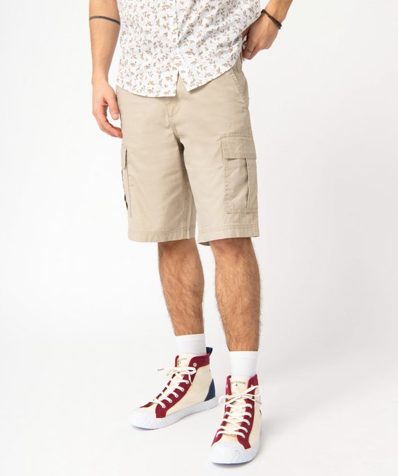 Bermuda cargo en toile homme vue1 - GEMO 4G HOMME - GEMO