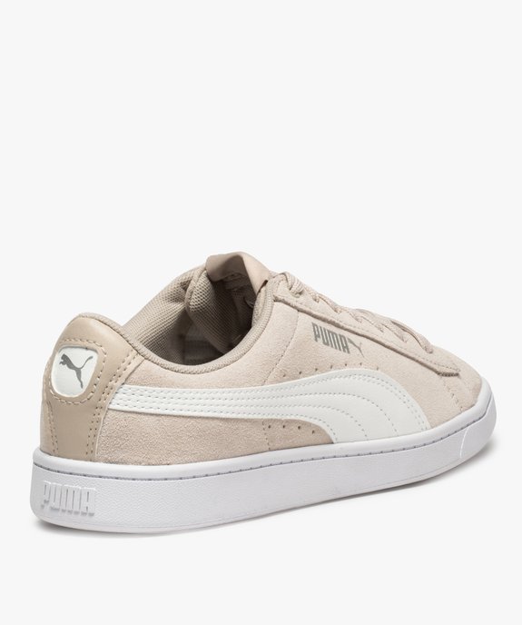 Baskets femme bicolores avec dessus en cuir velours – Puma vue4 - PUMA - GEMO