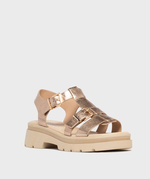 Sandales à brides sur semelle crantée femme - 5 Miles vue2 - 5 MILES - GEMO