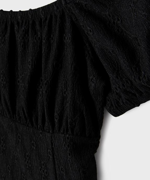 Robe courte à taille empire et manches courtes bouffantes fille vue2 - GEMO (JUNIOR) - GEMO