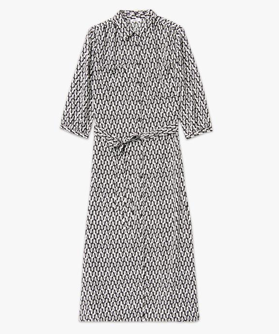 Robe chemise longue à manches 3/4 femme vue5 - GEMO 4G FEMME - GEMO