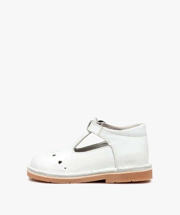 Babies bébé fille dessus cuir uni motifs perforés vue3 - GEMO(BEBE DEBT) - GEMO