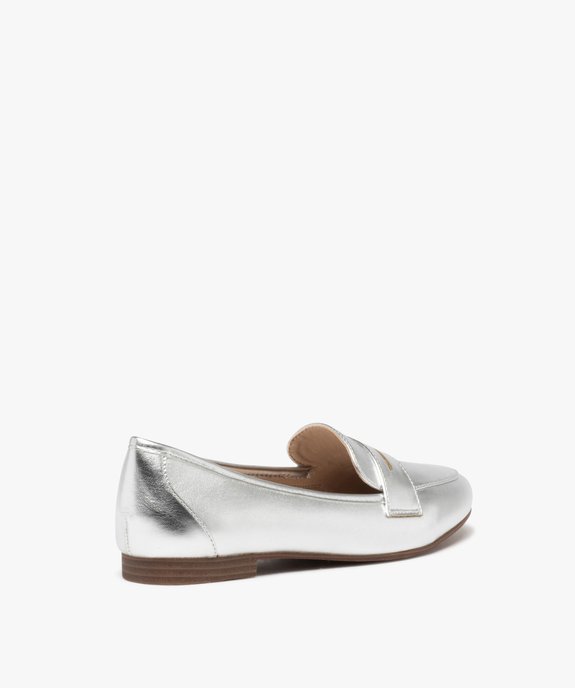 Mocassins femme unis effet métallisé Penny Loafer vue5 - GEMO 4G FEMME - GEMO