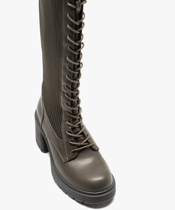  Bottes femme unies à lacets et tige en maille vue6 - GEMO(URBAIN) - GEMO